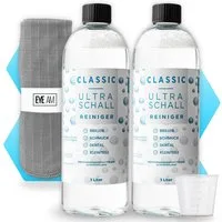 EyeAm Ultraschallreiniger Konzentrat, Ideal für Brillen, Schmuck, Dental, Glasreiniger (Inkl. Mikrofasertuch)