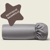 Amqua Spannbettlaken, Premium Mako Satin Spanntuch, 100% ägyptische Baumwolle, Gummizug: rundum, weiche & atmungsaktive Bettlaken / Laken für Matratzen bis 30cm