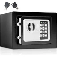 tectake Tresor Elektronischer Safe (17 x 23 x 17 cm, Abmessungen), mit Doppelbolzen-Verschlusssystem