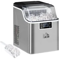 Novzep Eiswürfelmaschine Eiswürfelautomat, 3,2 L Wassetank, automatisches Reinigungsprogramm