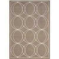 TaraCarpet Teppich Indoor & Outdoor Teppich Capri modernes Kreise Design, rechteckig, Höhe: 5 mm, Kurzflor beige In & Outdoor Balkon Terrasse Wohnzimmer 120x170