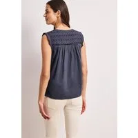 STREET ONE Blusentop Blustentop mit Split Neck und Shiffleydetails
