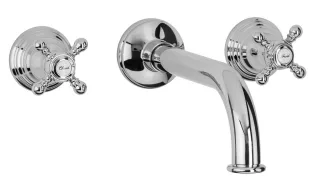 Herzbach Anais Classic Wandbrücke, 3 Blenden rund, Auslauf 200mm chrom , 32.959000.2.01 32.959000.2.01