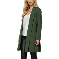 dy_mode Cardigan Damen Langcardigan offen Leichte Übergangsjacke für Frühjahr Sommer in Unifarben, Ohne Verschluss