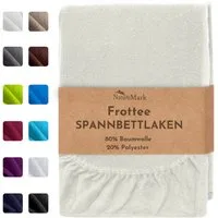 NatureMark Spannbettlaken Frottee Spannbetttuch, 80% Baumwolle / 20% Polyester, Gummizug: rundum, (1 Stück), Spannbetttuch in vielen Größen und Farben
