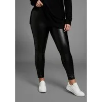 Laura Scott CURVE Lederimitathose Große Größen aus elastischer Ware