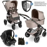 ABC Design Kombi-Kinderwagen Salsa 5 Air Set - Camel, 3in1 Kinderwagen Buggy mit Babywanne, Babyschale, Sportsitz & Zubehör