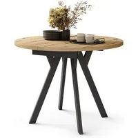 designimpex Esstisch Design Esstisch Almo ausziehbar 90 cm bis 145 cm rund Esszimmer Tisch, Esstisch, Esszimmertisch, Tisch, Ausziehtisch, Küchentisch, Esszimmer
