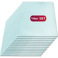 LP projekt Doppelstegplatte Gewächshausplatten 4,6,8,10 mm, Platten für Gewächshaus, 4 mm, (Platten-Set, 14-St., Erhältlich im 5er-, 6er-, 7er-, 8er-, 12er- und 14er-Set)