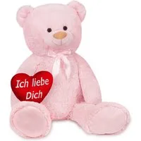 BRUBAKER Kuscheltier XXL Teddybär 100 cm groß mit Ich Liebe Dich Herz (Valentinstagsgeschenk, 1-St), großer Teddy Bär, Stofftier Plüschtier