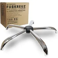 MYNEEED Bürostuhl Fußkreuz aus Stahl, Extra Stabil