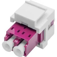 LWL Kupplung, Duplex, LC > LC Buchse, Multimode OM4 violett, inkl. Keystone-Rahmen