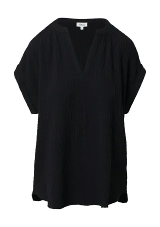 s.Oliver Red Label - Strukturierte Bluse aus Viskosemix schwarz - Gr. - 34