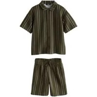Next Shirt & Shorts Durchgeknöpftes Hemd mit Revers und Shorts im Set (2-tlg)