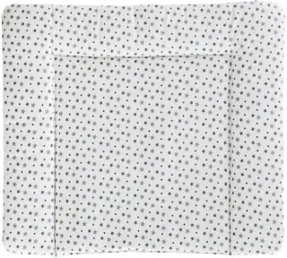 Träumeland Wickelauflage weiß mit grauen Sternen 75 x 85 cm