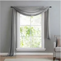 Gardinenbox Freihanddeko (1 St), ohne, transparent, Voile, Uni Volant Transparent Polyester 600cm 140cm