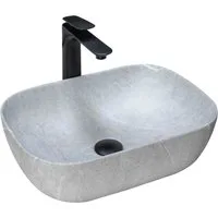 wohnwerk.idee Aufsatzwaschbecken Waschbecken Naturstein Beton Stein Optik Livia Beige Grey Stone
