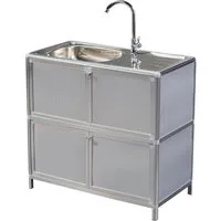 HTI-Living Outdoor-Küchenmodul Outdoorspüle L Gerti (Stück, 1-St., 1 Outdoorspüle) Gartenspüle Campingspüle Messespüle