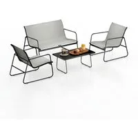 Gywowken Gartenlounge-Set (4-tlg), Sitzgruppe 4-teilig, Gartenmöbel-Set für den Außenbereich, (Set, 1 x Zweisitzer, 2 x Einzelsessel, 1 x Glastisch), inklusive 1 x Zweisitzer, 2 x Einzelsessel, 1 x Glastisch
