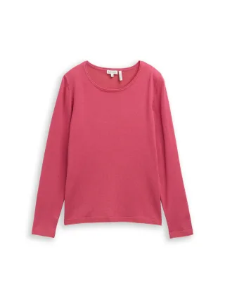 Tom Tailor - Basic Strickpullover mit Rundhalsausschnitt cozy pink - Gr. - XL