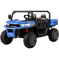 COSTWAY Elektro-Kinderauto 12V Kinderquad, 2 Sitzer Elektroauto, mit Musik, Hupe, 3-8 km/h