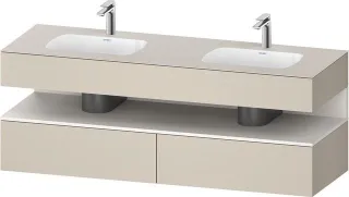 Duravit Qatego Einbauwaschtisch mit Konsolenwaschtischunterbau Taupe Supermatt 1600x550x600 mm - QA4 QA4797084830010