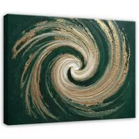 Wallarena Leinwandbild Abstrakt Kunst - Grün - Modern - Wohnzimmer, Abstrakt, 40x30x2cm