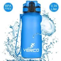 VERCO Trinkflasche 350 ml Sport Tritan 0,35 Liter Flasche, Wasserflasche BPA Frei mit Fruchtsieb wiederverwendbar