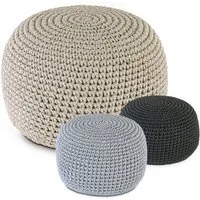 Amagohome Sitzhocker Bodenkissen Pouf Ø55 H37 Mohar Sitzhocker Sitzpouf waschbar nachfüllba, Bezug abnehmbar u. bei 30° Feinwäsche waschbar!