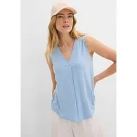 bonprix Shirttop bequeme Passform, aus Viskose-Mix, V-Ausschnitt