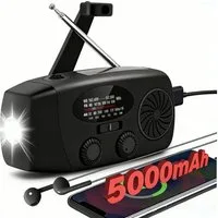 Toomoke Notfallradio, Solar Radio, Tragbares Radio, AM/FM/NOAA Kurbelradio Notfallradio (Led Taschenlampe, SOS-Alarm, handy ladefunktion, für Camping, Ourdoor)