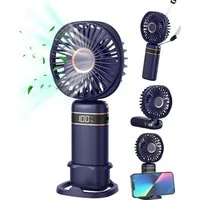 FELIXLEO Handventilator 4 in 1 Handventilator 5 Stufen Faltbarer Mini Lüfter 2400mAh Blau