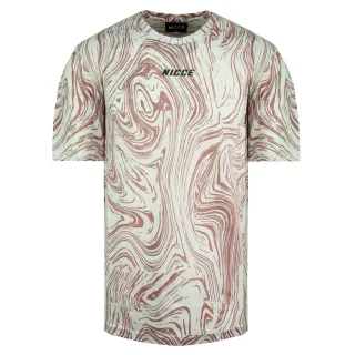 Nicce Crew Neck Kurzarm weiß rosa Herren Asche T-Shirt 211 1 09 05 0338