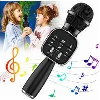 MOPUEA Mikrofon Kabellose Karaoke-Handmikrofon, Bluetooth-Karaokemaschine (Tragbarer Handmikrofon-Lautsprecher, 1-tlg), Kabelloses Mikrofon geeignet für Familienfeiern, Karaoke-Singen