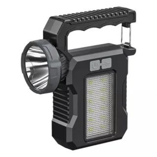 IPRee Solar Light LED Handheld Flashlights Type-C Rechargeable Portable Torch with 4 Modes COB Emergency Red and Blue Se