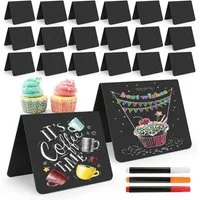 FOUORTUNATE-BEE Standtafel 20 Stück Mini Kreidetafel Klein Kleine Tafeln Zum Beschriften, (Küchennotizen, Tischkarten für Nachrichtenschilder, Preisschilder Tischkarten, Für Buffet, Hochzeit, Party, Bäckerei, Caf)