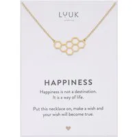 LUUK LIFESTYLE Kette mit Anhänger Honigwabe, wasserfeste Edelstahl Halskette