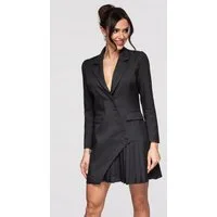 OMBRE Abendkleid Damen Etuikleid Minikleid V-Ausschnitt Cocktailkleid (kein Set, 1-tlg) Asymmetrischer Vorderseite mit Falte
