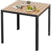 TLGREEN Gartentisch Wetterfest,Balkontisch Aluminium mit WPC Tischplatte, (Outdoor Esstisch für Balkon und Terrasse, Leichtgewicht), Stabiler Quadratisch Terrassentisch
