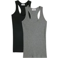 bonprix Tanktop (Packung, 2-tlg) Ringerrücken, Ripp-Qualität