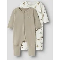 Name It Schlafoverall NBNNIGHTSUIT 2P ZIP FF ANIMAL NOOS (Packung, 2-tlg)