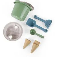 dantoy Sandform-Set Sandspielzeug Sandspiel-Set Thorbjorn 8-teilig grün