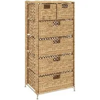 vidaXL Aktenschrank Lagereinheit mit 6 Körben 47 x 37 x 100 cm Wasserhyazinthe (1-St)