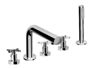Herzbach LIVING stilo fünfloch Wanne mit auslauf chrom, 14.952450.1.01 14.952450.1.01