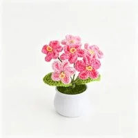 Kunstblume Häkelblume Blumen Topfpflanze Mini gestrickter Blumentopf, Sonnenblume, Agger, handgefertigte Häkelblume,Geeignet für die Dekoration von Zuhause