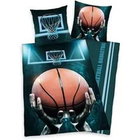 Herding Young Collection Jugendbettwäsche Basketball, Renforcé, 2 teilig, mit Basketballkorb