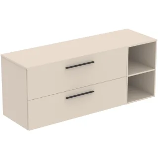 Ideal Standard Möbel-Set 160cm i.life B 2 Auszüge 2 off.Fächer Gr.Schwarz Sandbeige matt, T5764NF T5764NF