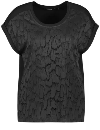 TAIFUN - Spitzenshirt schwarz - Gr. - 42