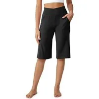 G4Free Caprihose Damen Caprihose Weites Bein Yoga Caprihose High Waist Shorts Weites Bein Yoga Fitness Activewear mit Tasche