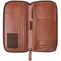 DRAKENSBERG Brieftasche Reisegeldbeutel »Travis« Vintage-Braun, große Leder Reisebrieftasche und Reise-Organizer mit RFID Schutz
